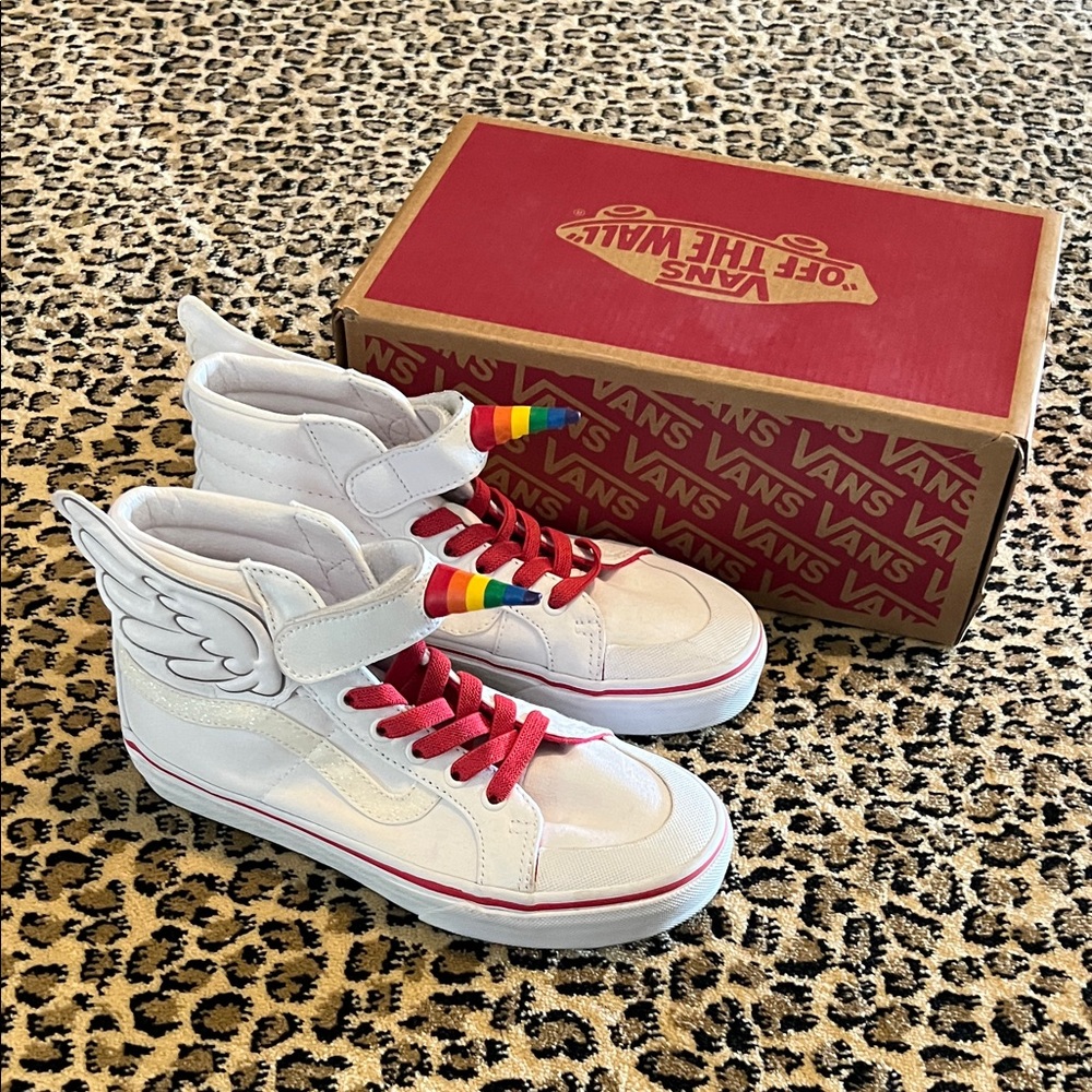 Vans White High-Top Sneakers Girls size 3  Alicorn
